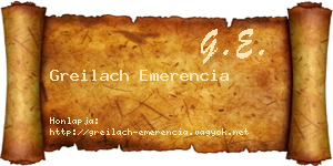 Greilach Emerencia névjegykártya